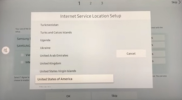 select internet service location