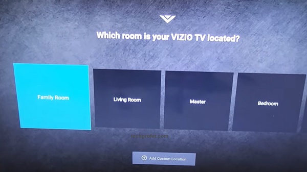 select room where TV is located