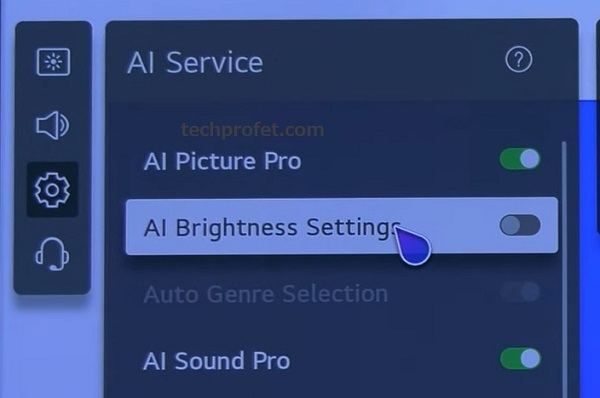 turn off AI brightness setting