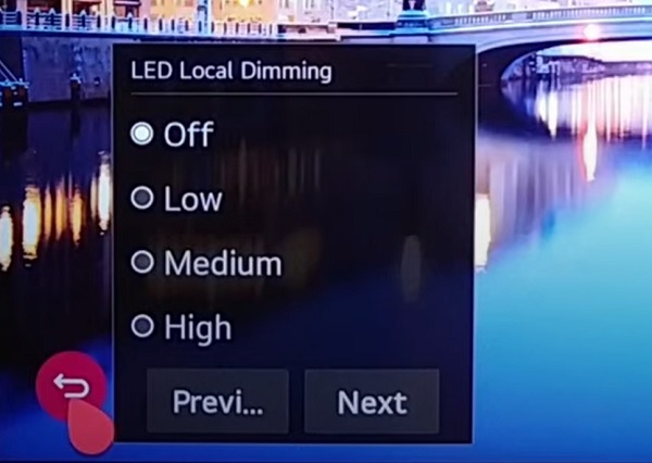 turn off local dimming