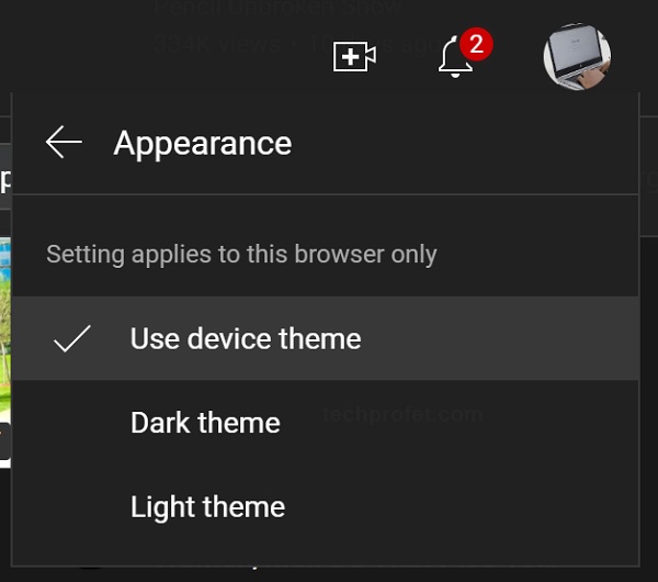 use device theme after setting device them to dark mode