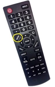 Insignia TV settings icon on remote controller