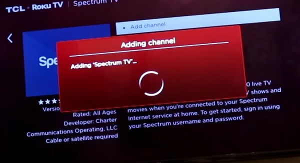 add Spectrum channel on Roku