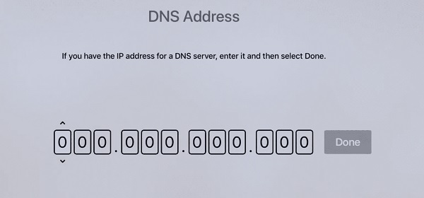 change DNS server on Apple TV