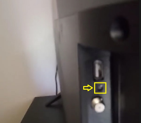 press and hold reset button on Hisense Roku TV