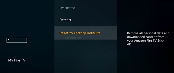 reset to factory default under settings
