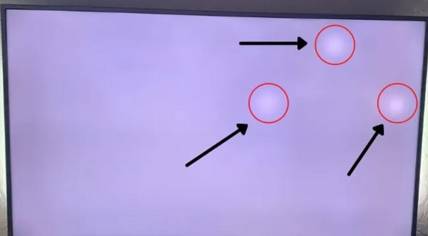 white dots on TV screen