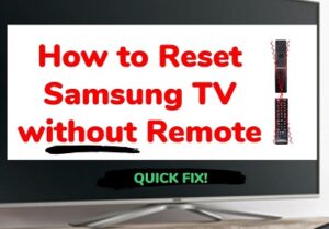 factory reset Samsung TV without remote