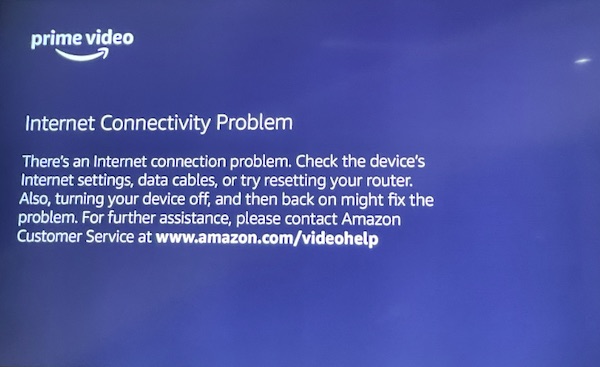 LG TV Amazon Prime internet connectivity problem