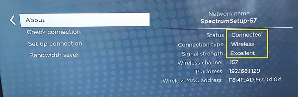 check network connection status and signal strength