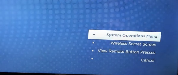 click on system operations menu