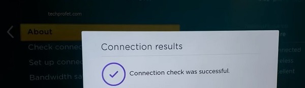 connection check was successful