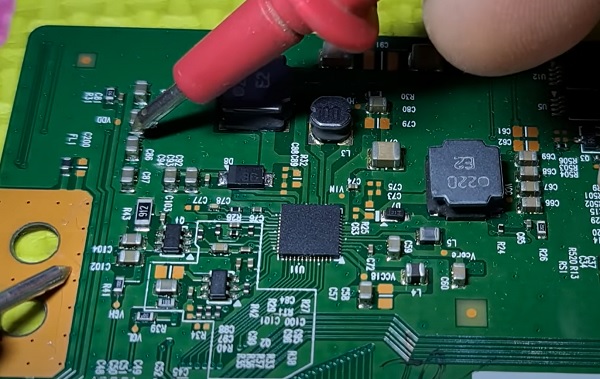 Identify shorted capacitors on Sony TV T-Con board