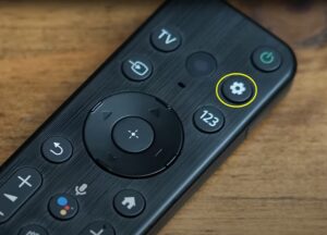 Press settings icon on Sony TV remote