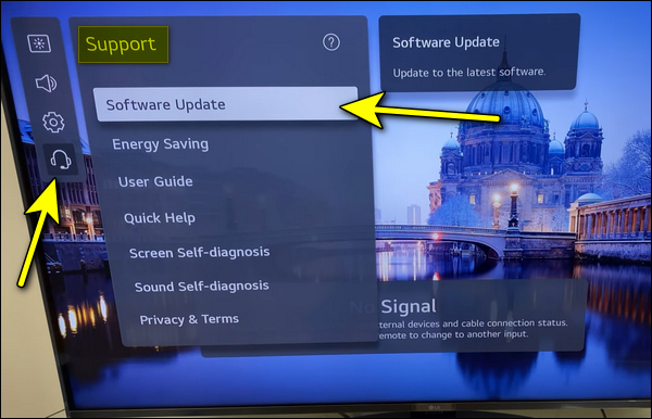 How to update LG TV software