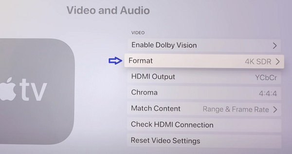 click on format option under video and audio settings