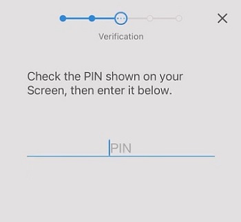 input PIN on TV screen