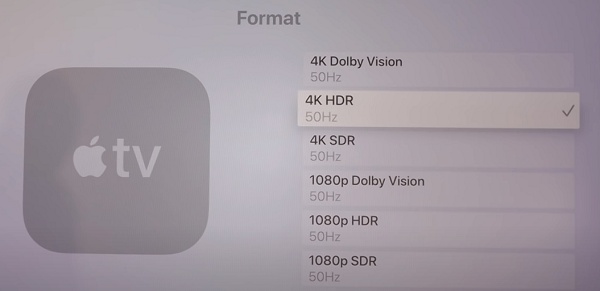set video format to 4K SDR