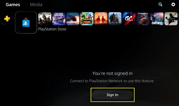 sign in to PlayStation network account
