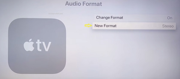 switch audio format to stereo on Apple TV