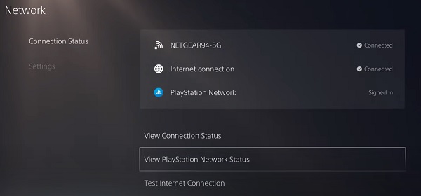 View PlayStation network status