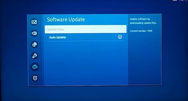 Click the 'update now' button to start the software update