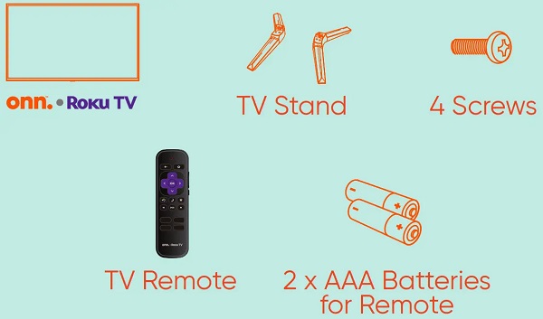 accessories in onn roku tv box