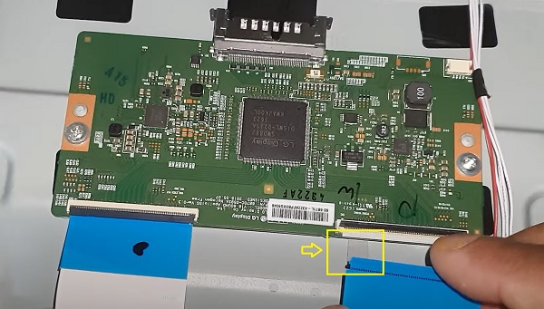 Block ribbon cable pins on T-Con board