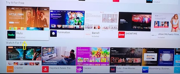 Hulu installed on Samsung TV