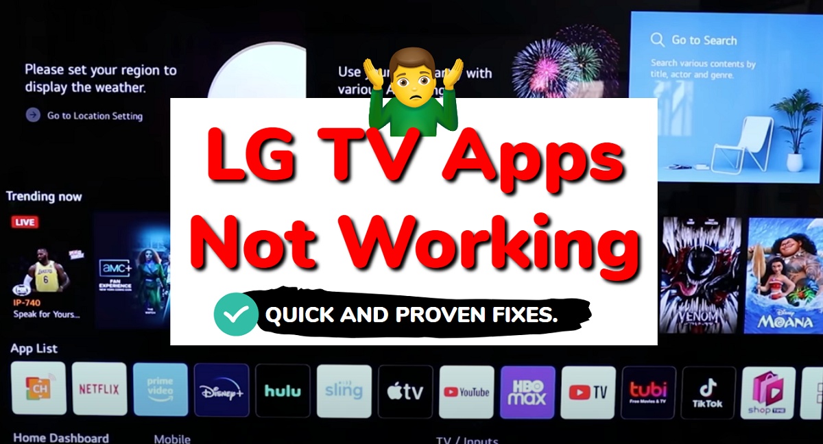 LG TV apps not working