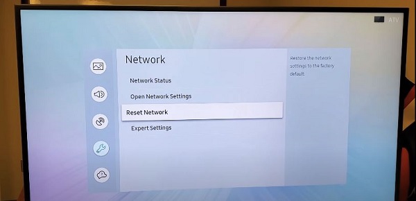 reset network samsung tv