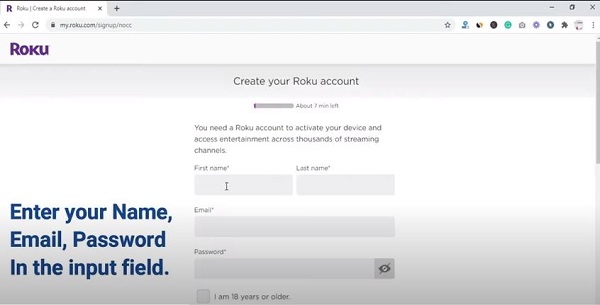 roku account creation