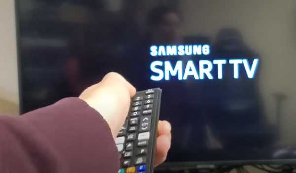 Samsung logo on smart tv