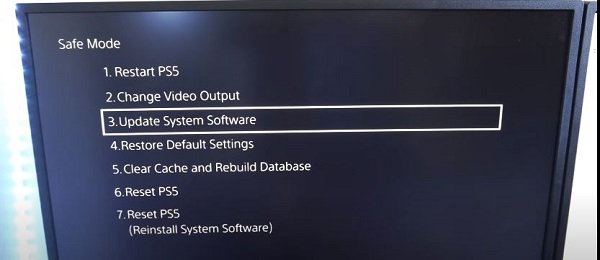 update ps5 in safe mode