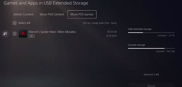 move ps5 game to console