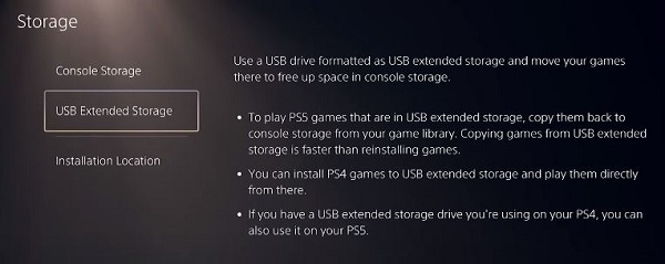 open usb extended storage