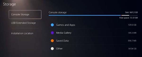 ps5 storage breakdown