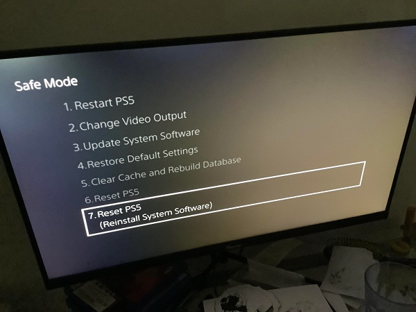 ps5 stuck in safe mode
