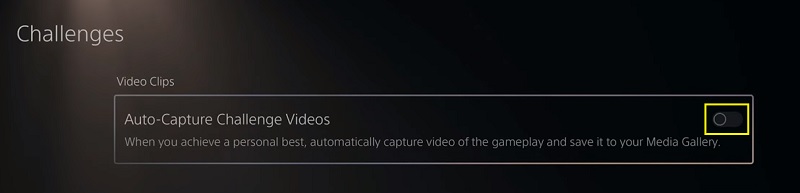 turn off auto-capture challenges videos