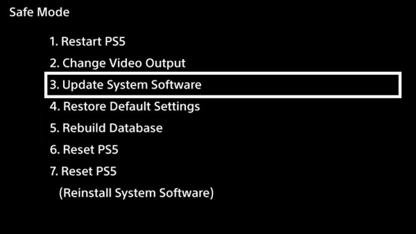 updating ps5 from safe mode