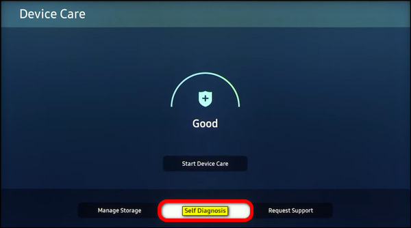 Select the Self Diagnosis option