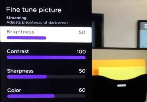adjust brightness level on Element TV