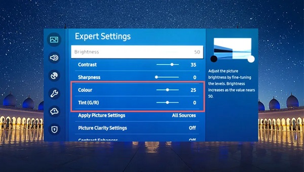 samsung tv expert picture settings