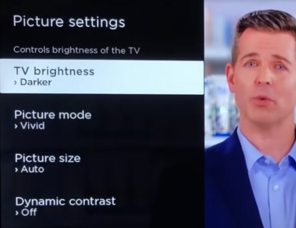 select TV brightness