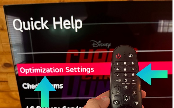 quick help menu using lg tv remote