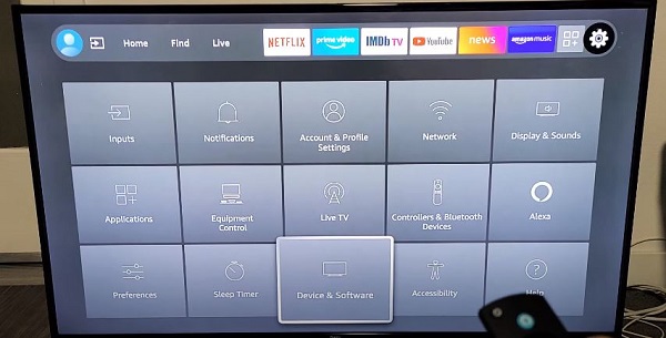 Device and Software Settings Insignia TV