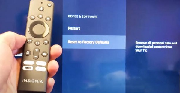 Factory reset Insignia Fire TV