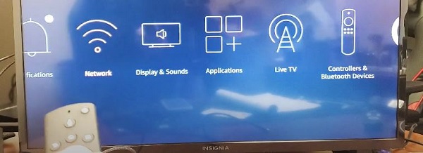 Network settings on Insignia Fire TV