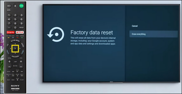 Select Storage & reset then Factory data reset then Erase everything