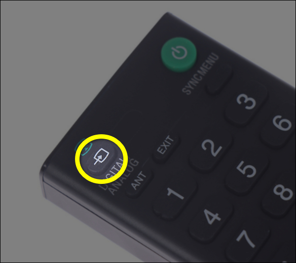 The input button on Sony TV remote